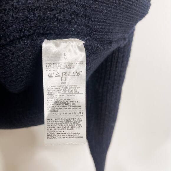 New Old Navy Mens Large L In The Navy Blue Cozy Kelly Waffle Sweater Crew Neck - Picture 6 of 8